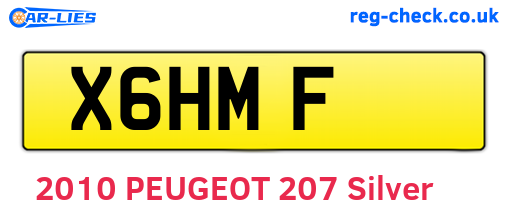 X6HMF are the vehicle registration plates.