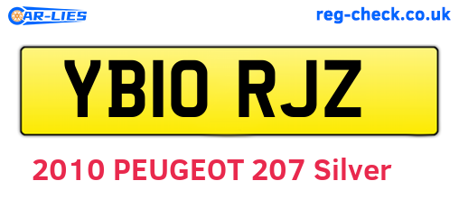 YB10RJZ are the vehicle registration plates.