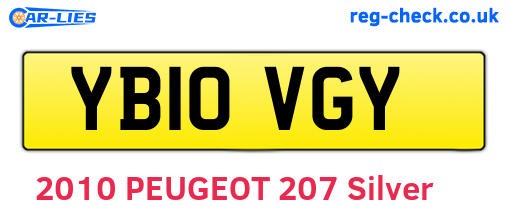 YB10VGY are the vehicle registration plates.