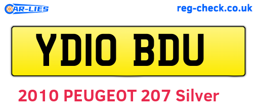 YD10BDU are the vehicle registration plates.