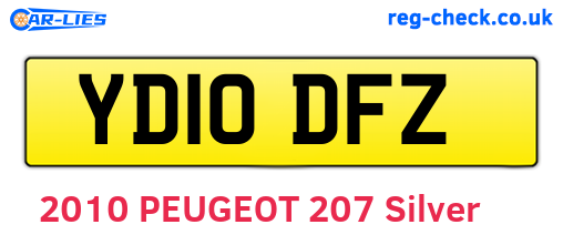YD10DFZ are the vehicle registration plates.