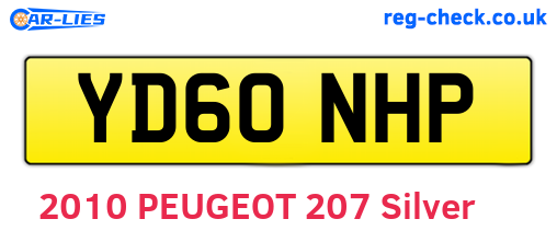 YD60NHP are the vehicle registration plates.