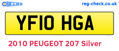 YF10HGA are the vehicle registration plates.