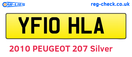 YF10HLA are the vehicle registration plates.