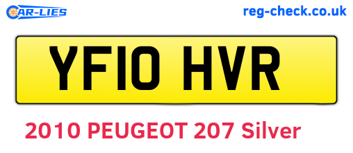 YF10HVR are the vehicle registration plates.