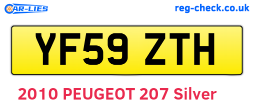YF59ZTH are the vehicle registration plates.