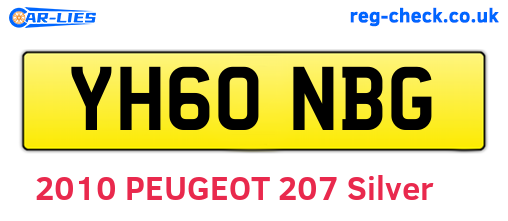 YH60NBG are the vehicle registration plates.