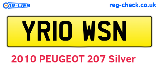 YR10WSN are the vehicle registration plates.