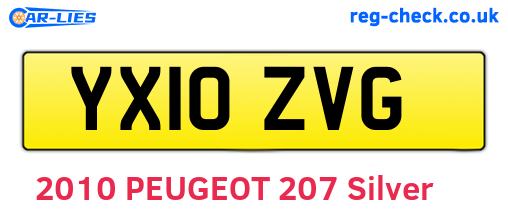 YX10ZVG are the vehicle registration plates.