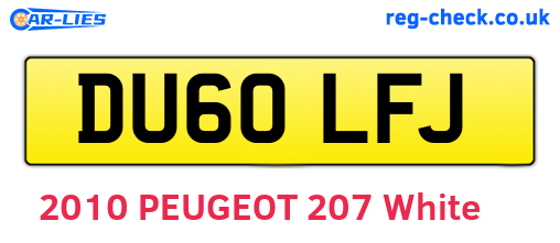 DU60LFJ are the vehicle registration plates.