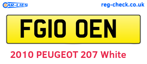 FG10OEN are the vehicle registration plates.
