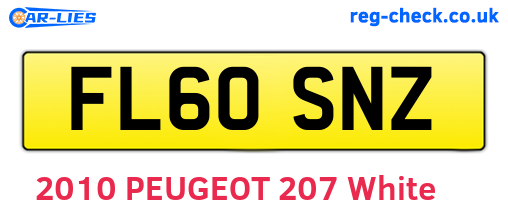 FL60SNZ are the vehicle registration plates.