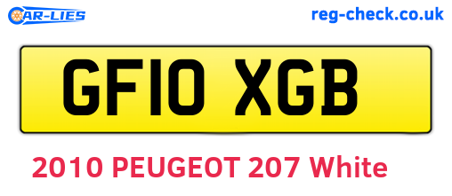 GF10XGB are the vehicle registration plates.