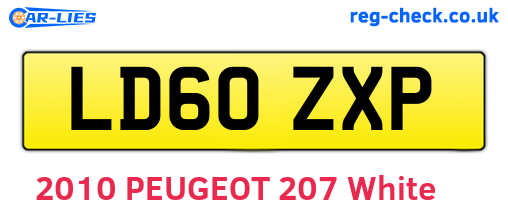 LD60ZXP are the vehicle registration plates.