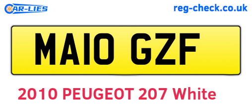 MA10GZF are the vehicle registration plates.