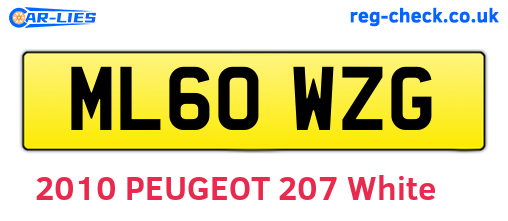 ML60WZG are the vehicle registration plates.