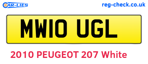 MW10UGL are the vehicle registration plates.