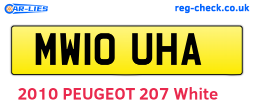 MW10UHA are the vehicle registration plates.