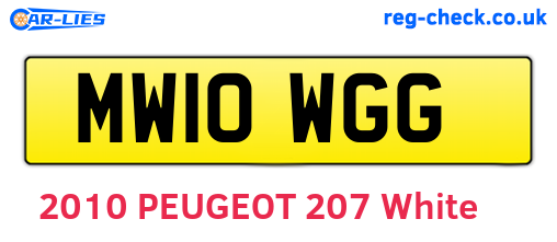 MW10WGG are the vehicle registration plates.