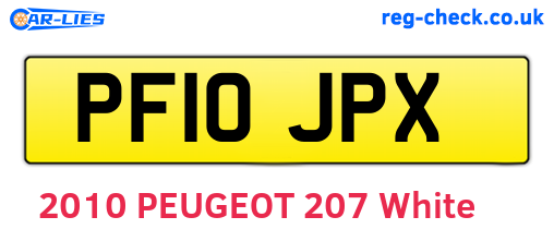 PF10JPX are the vehicle registration plates.