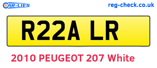 R22ALR are the vehicle registration plates.