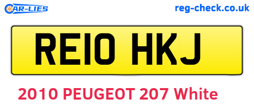 RE10HKJ are the vehicle registration plates.