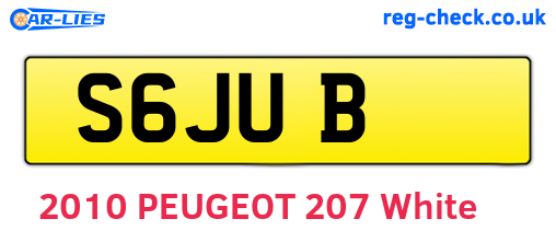 S6JUB are the vehicle registration plates.