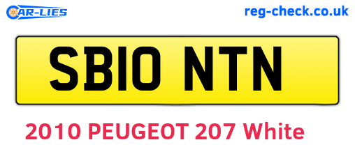 SB10NTN are the vehicle registration plates.