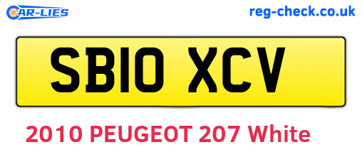 SB10XCV are the vehicle registration plates.
