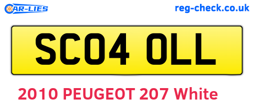 SC04OLL are the vehicle registration plates.