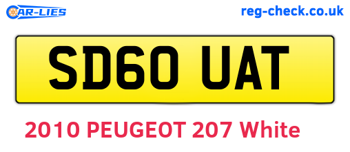 SD60UAT are the vehicle registration plates.