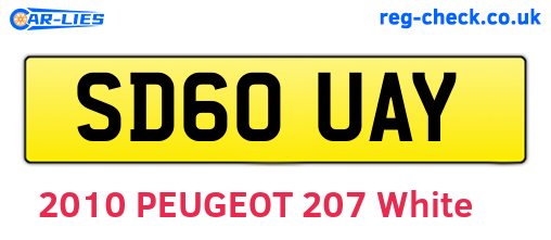 SD60UAY are the vehicle registration plates.