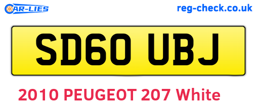SD60UBJ are the vehicle registration plates.