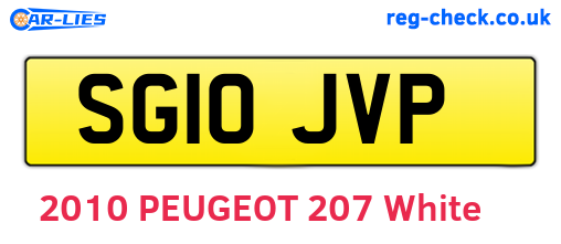 SG10JVP are the vehicle registration plates.