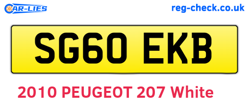 SG60EKB are the vehicle registration plates.