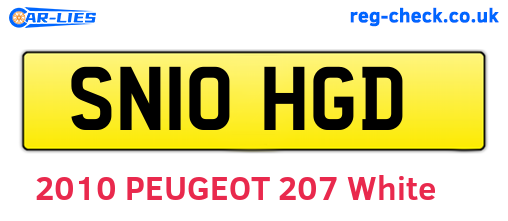 SN10HGD are the vehicle registration plates.