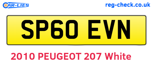 SP60EVN are the vehicle registration plates.