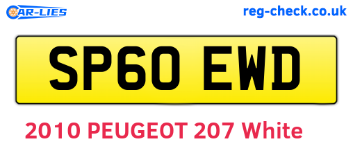 SP60EWD are the vehicle registration plates.
