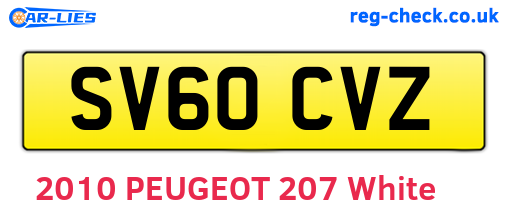 SV60CVZ are the vehicle registration plates.