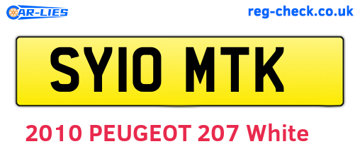 SY10MTK are the vehicle registration plates.