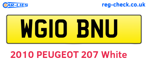 WG10BNU are the vehicle registration plates.