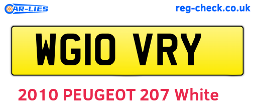 WG10VRY are the vehicle registration plates.
