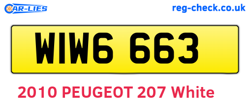 WIW6663 are the vehicle registration plates.