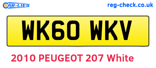 WK60WKV are the vehicle registration plates.