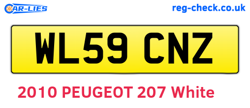 WL59CNZ are the vehicle registration plates.
