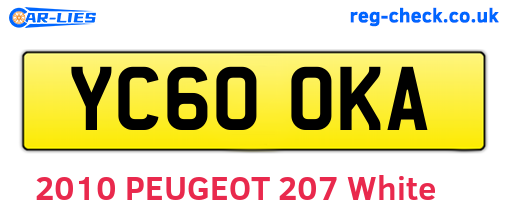 YC60OKA are the vehicle registration plates.