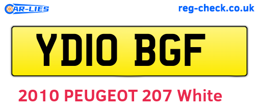 YD10BGF are the vehicle registration plates.