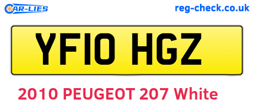 YF10HGZ are the vehicle registration plates.
