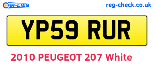 YP59RUR are the vehicle registration plates.