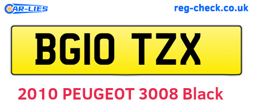 BG10TZX are the vehicle registration plates.